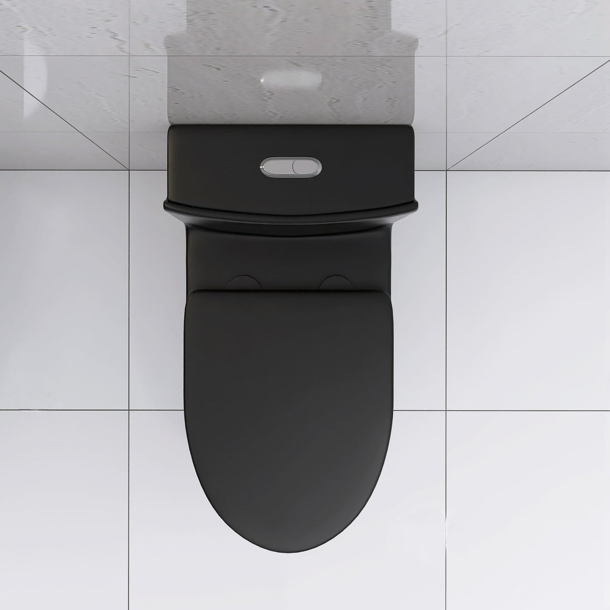 Matte Black Dual Flush Toilet With Water-Saving Design