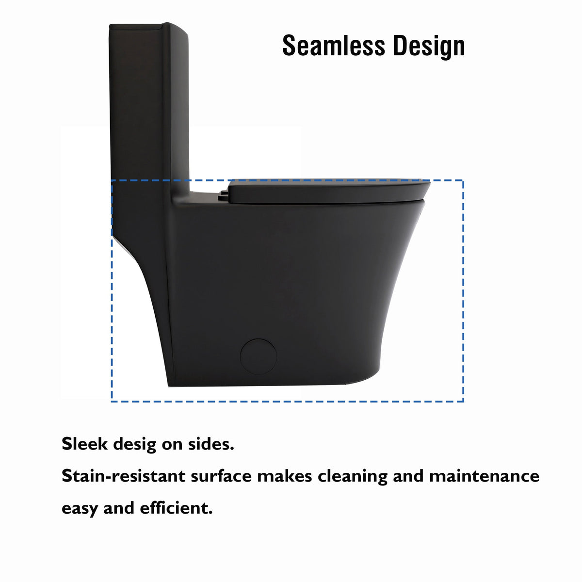 Matte Black Dual Flush Toilet With Water-Saving Design