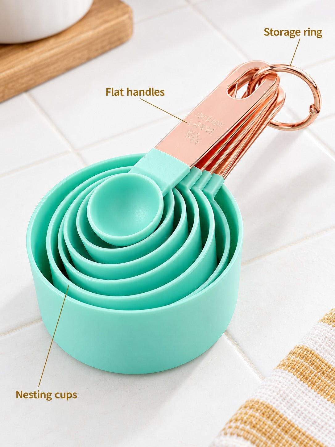 Measuring Cup and Spoon Set, 8-Piece Nesting Storage