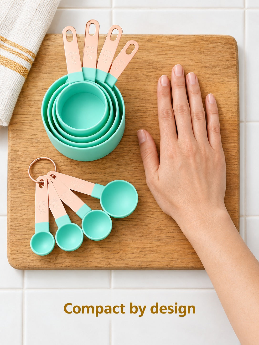 Measuring Cup and Spoon Set, 8-Piece Nesting Storage