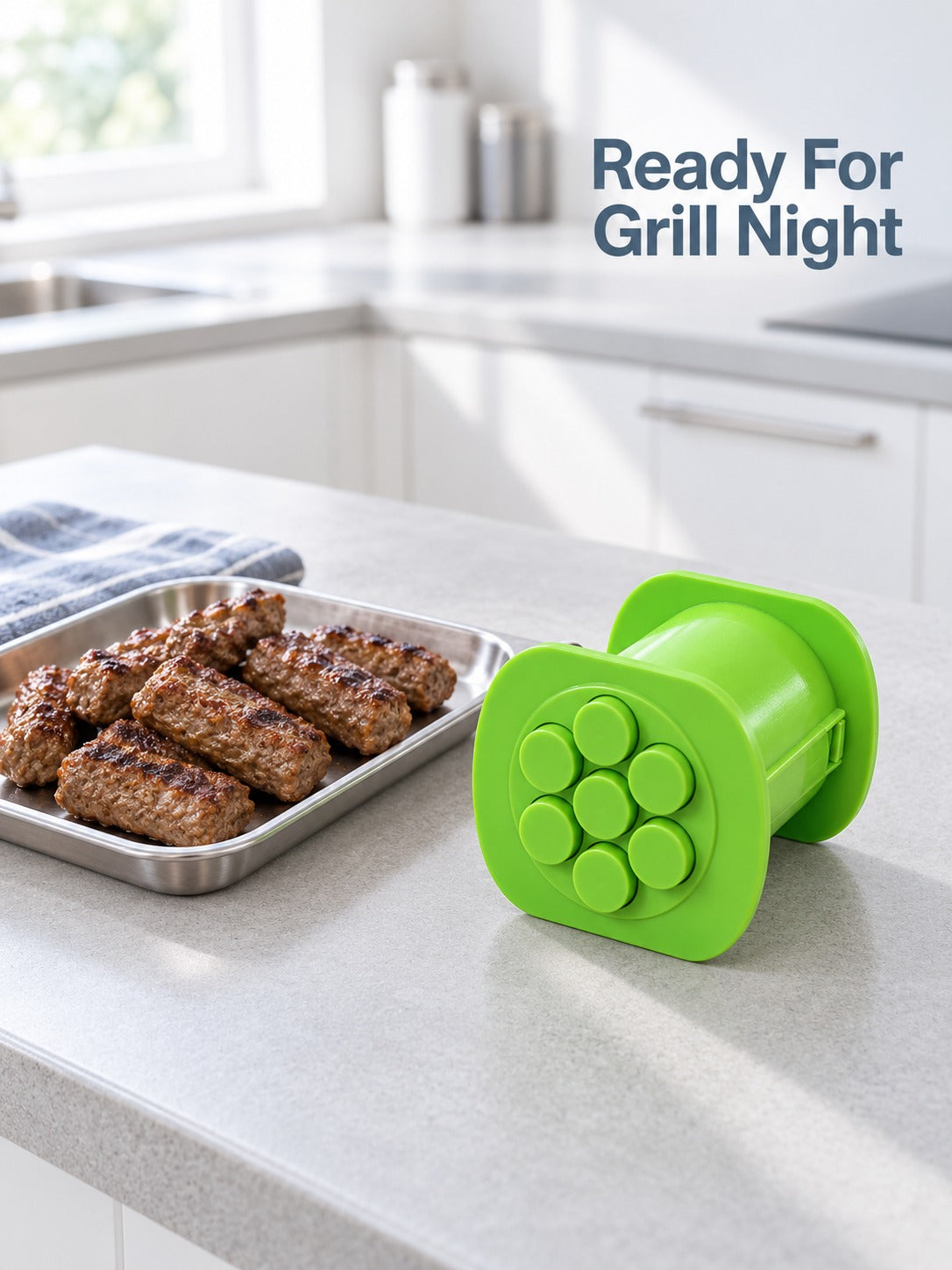 Meat Strip Press: Shape 7 Cevapcici Strips in One Squeeze