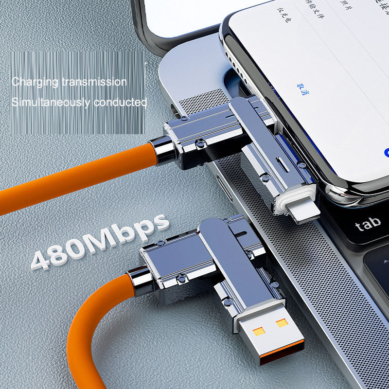 4-in-1 Fast Charging Cable for Apple and Android Phones