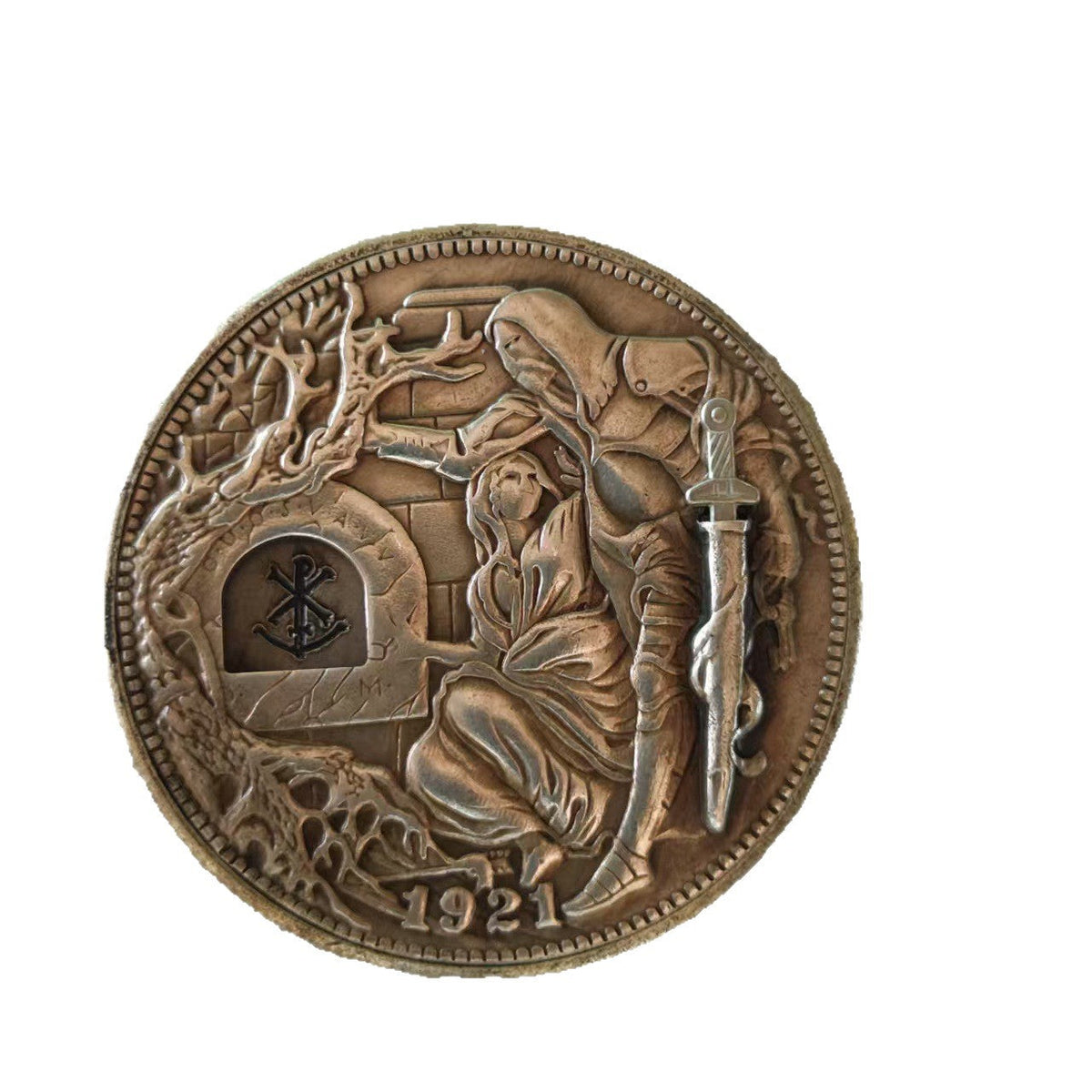 Mechanical Wandering Coin - Antique Silver Fantasy Medallion