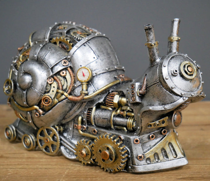 Steampunk Dog Resin Sculpture for Industrial Desk Decor