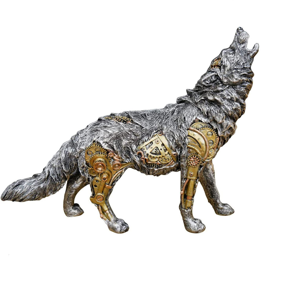 Steampunk Dog Resin Sculpture for Industrial Desk Decor