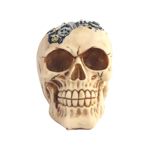 Steampunk Skull Ornament – Gothic Industrial Decor
