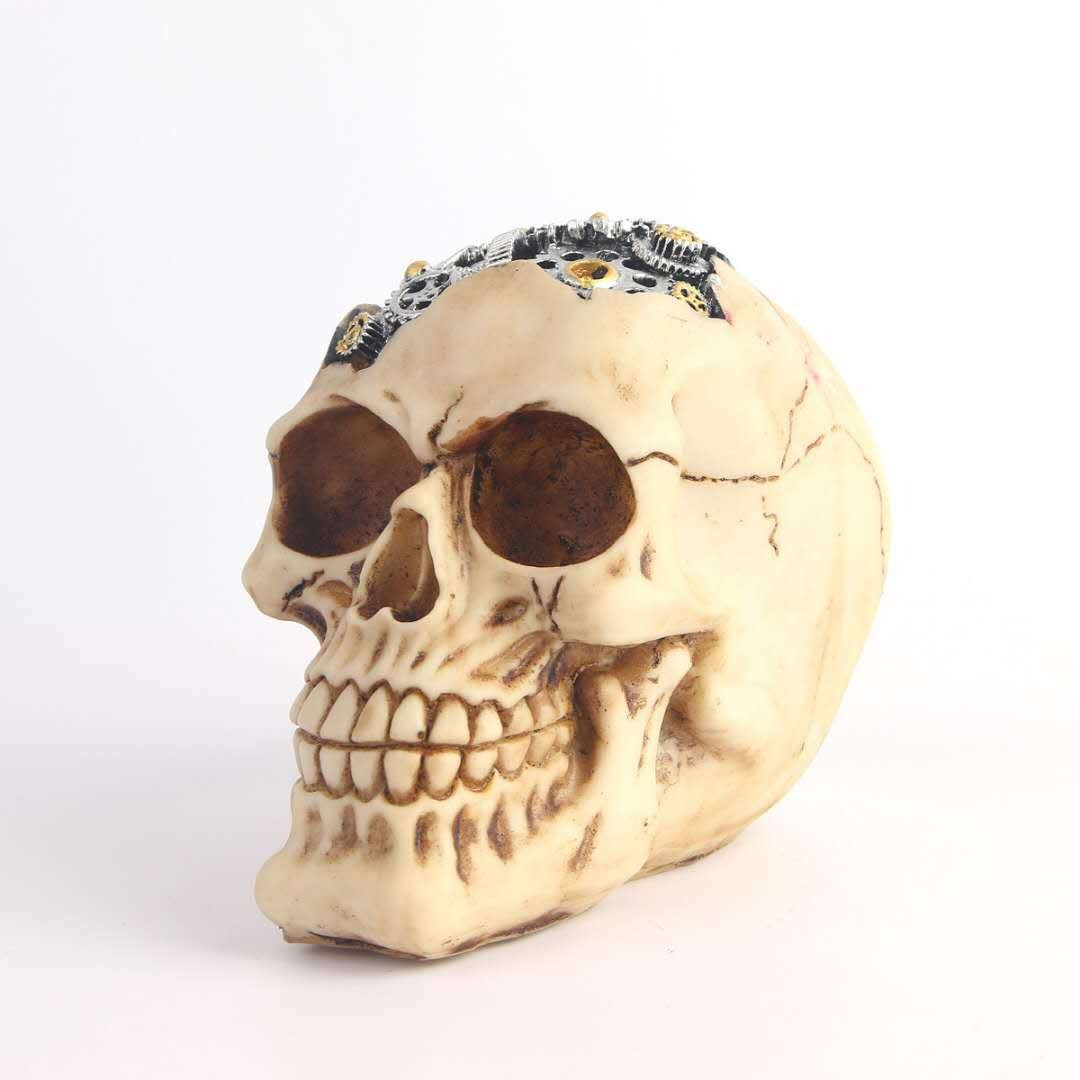 Steampunk Skull Ornament – Gothic Industrial Decor