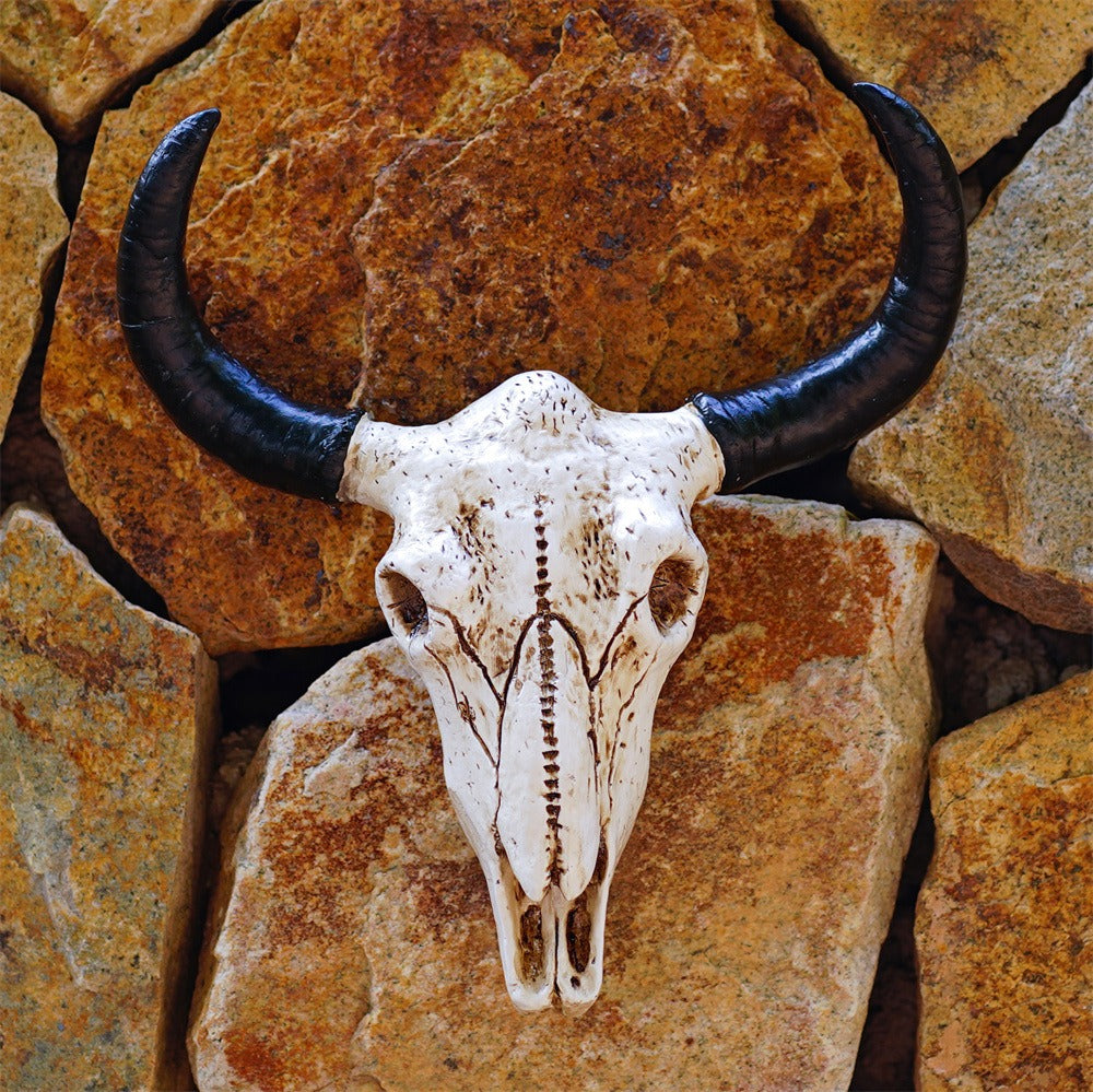 Three-Dimensional Cow Skull Wall Decor for Western Style