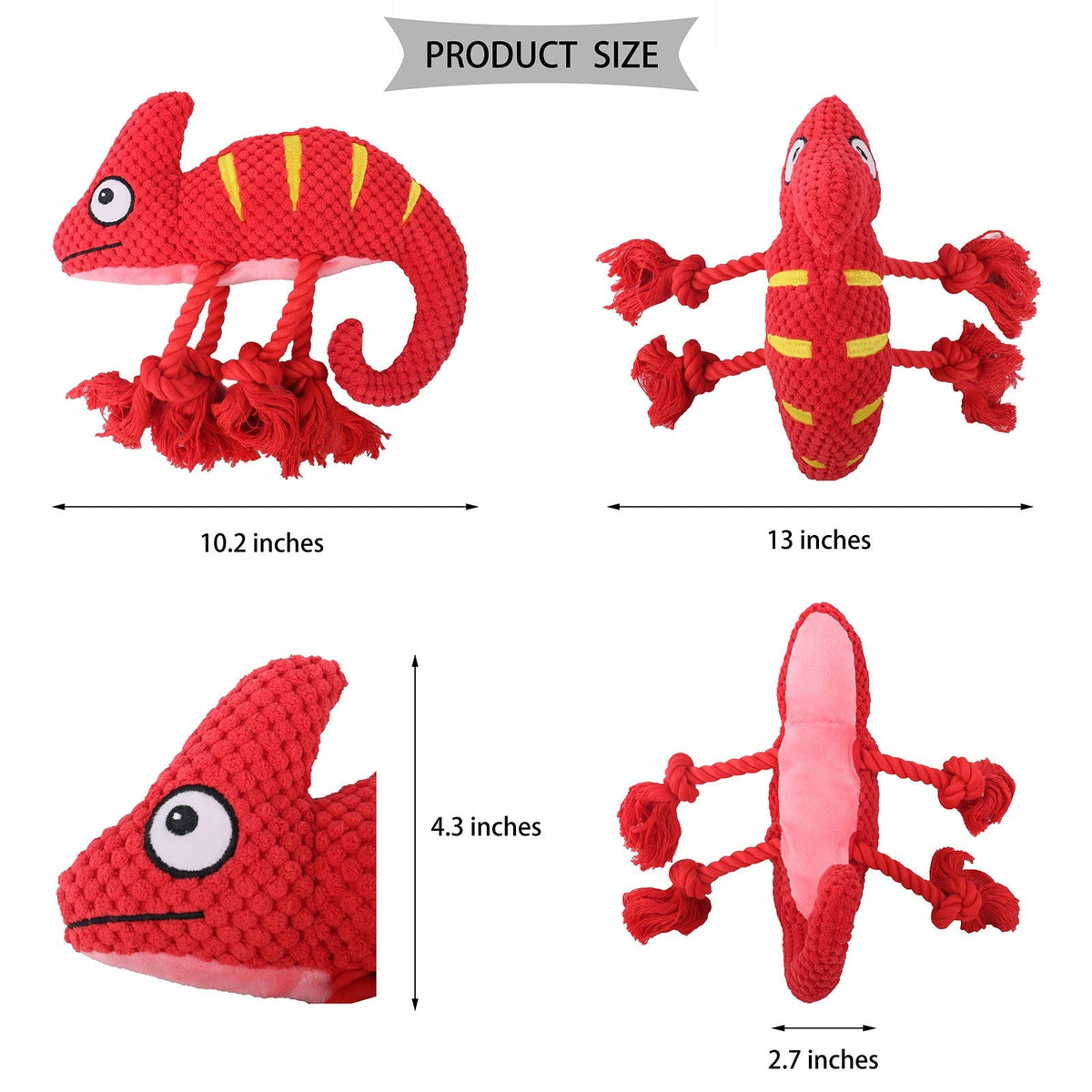 Chameleon Dog Toy for Tug, Fetch and Enrichment
