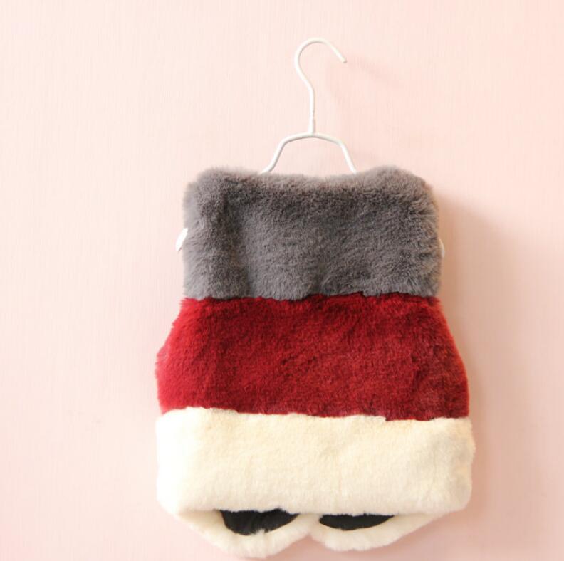 Girls' Faux Fur Vest – Warm Patchwork Autumn Layer