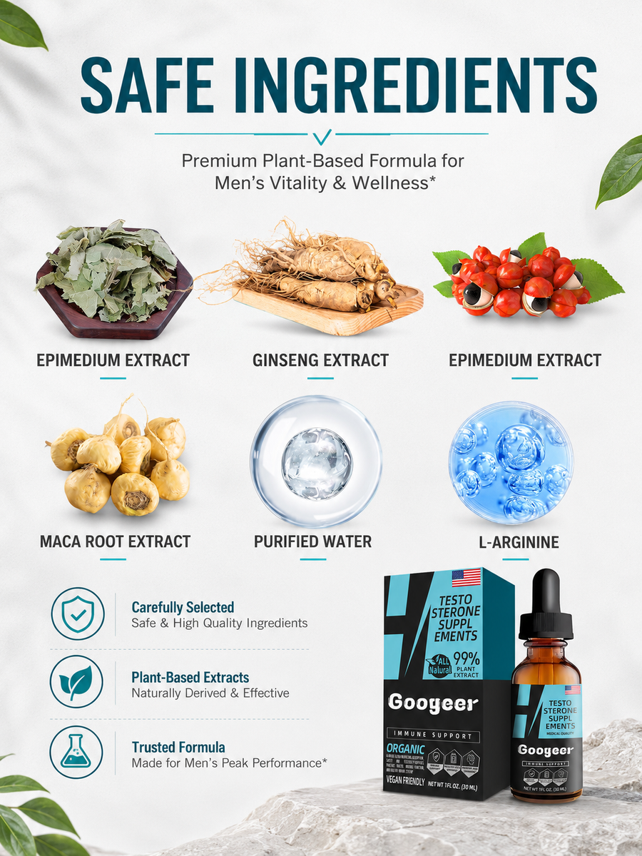 Men's Testosterone Support Drops — 99% Natural Plant Extract