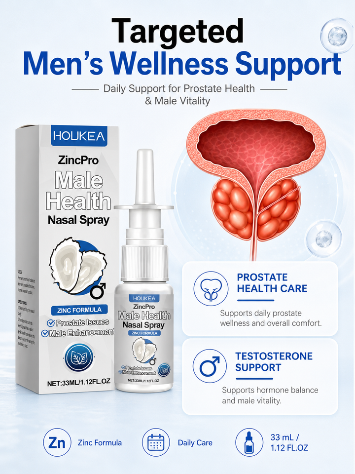 Men's Zinc Nasal Spray for Prostate Health & Testosterone