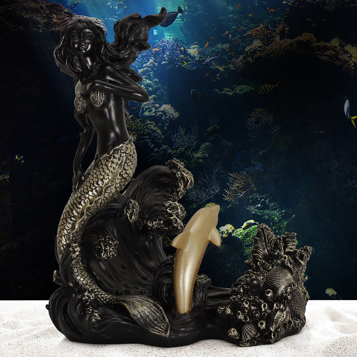Mermaid Wine Bottle Holder for Coastal Tabletop Decor