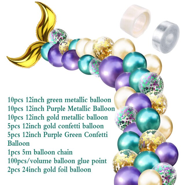 Mermaid Balloon Arch Kit for Magical Party Backdrops