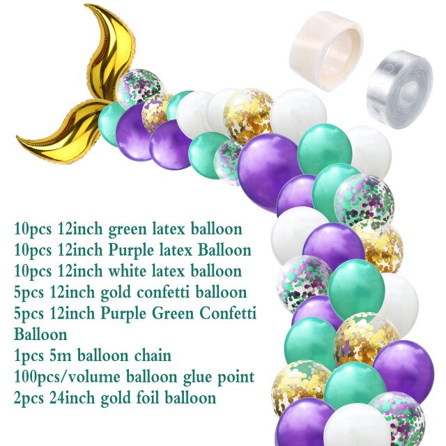 Mermaid Balloon Arch Kit for Magical Party Backdrops