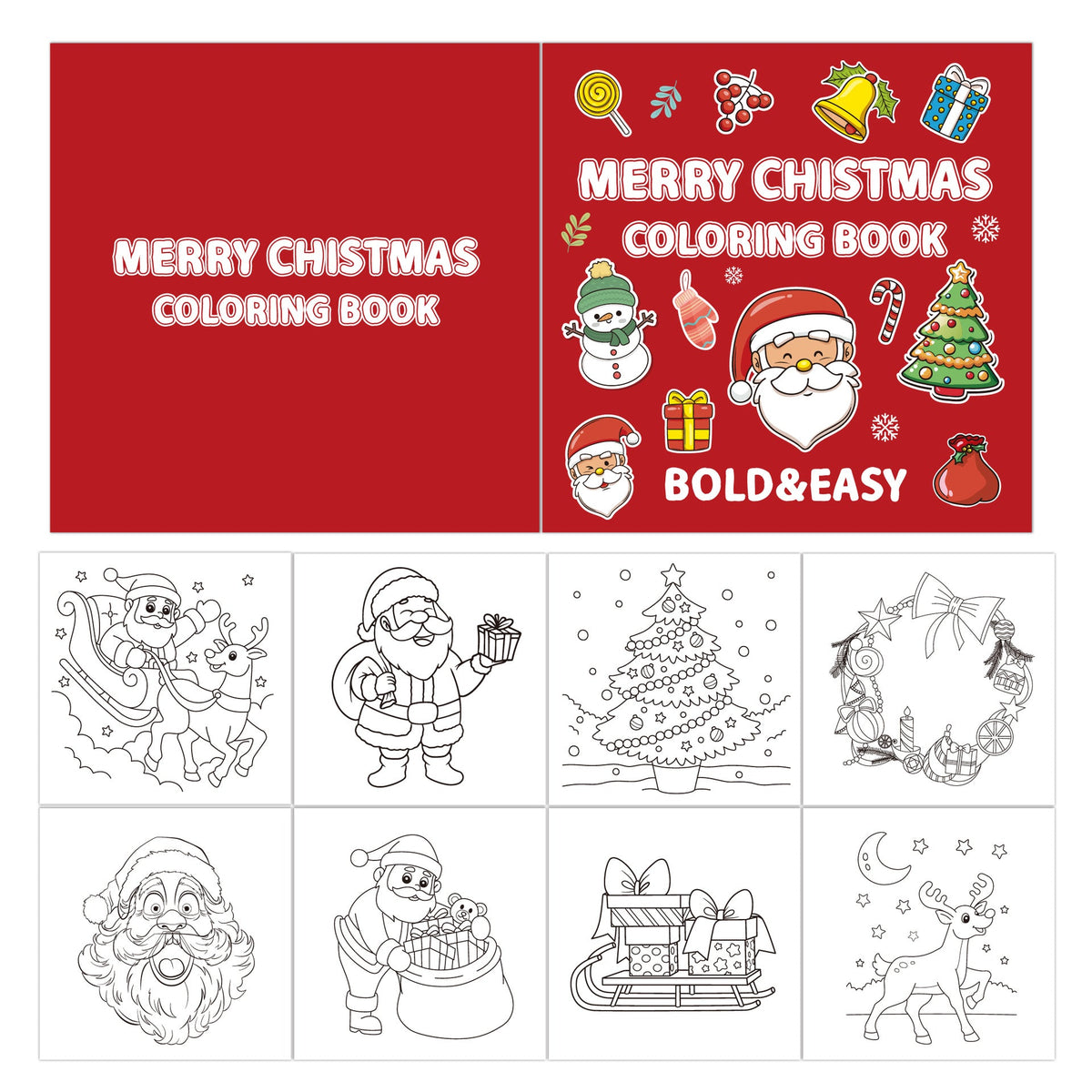 Christmas Coloring Book for Kids: 40 Bold Easy Sheets