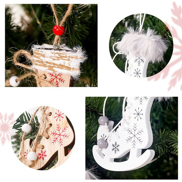 Christmas Skate Ornaments for a Cozy Rustic Tree Decor