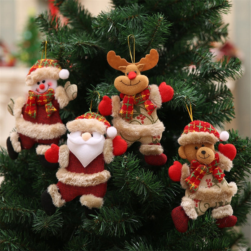 Plush Christmas Ornaments Set for Cheerful Tree Decor