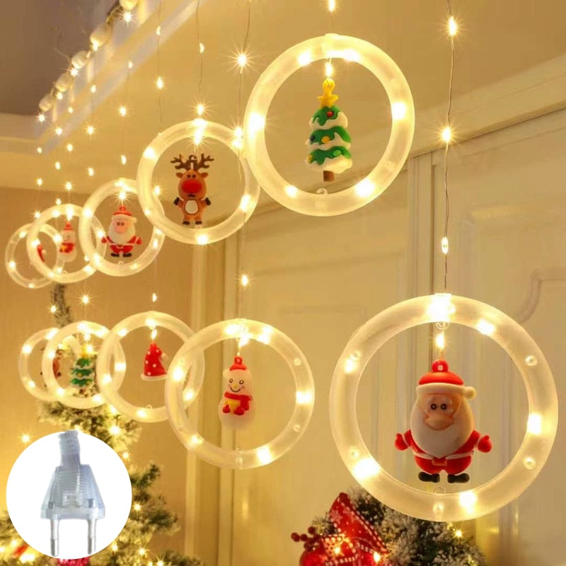 Christmas Curtain Lights With Warm White Festive Glow