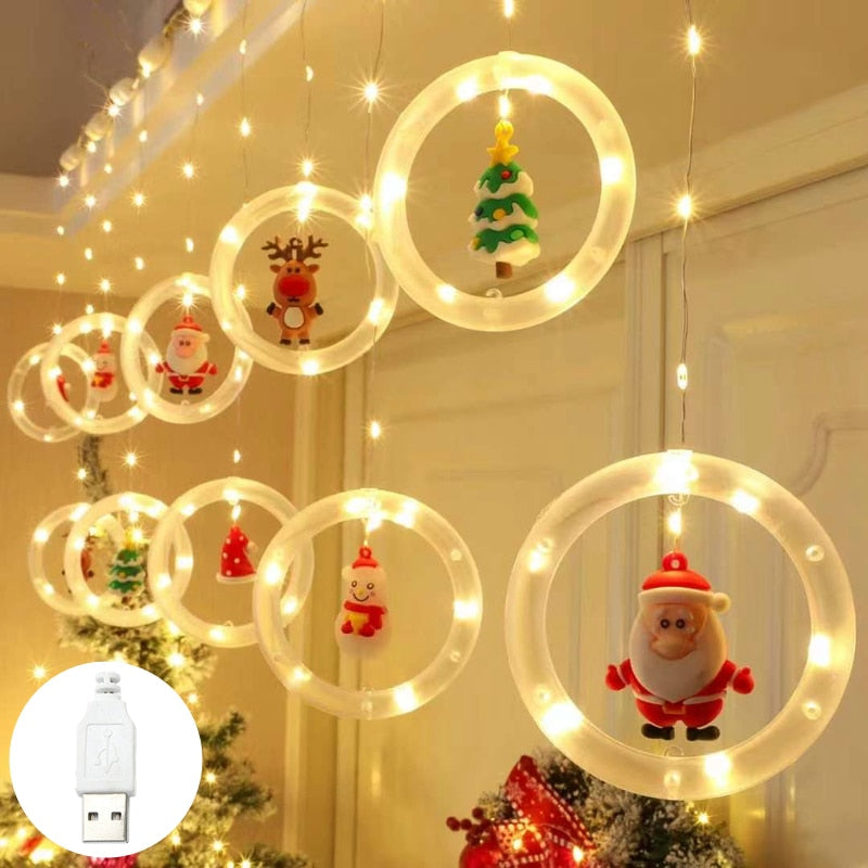 Christmas Curtain Lights With Warm White Festive Glow