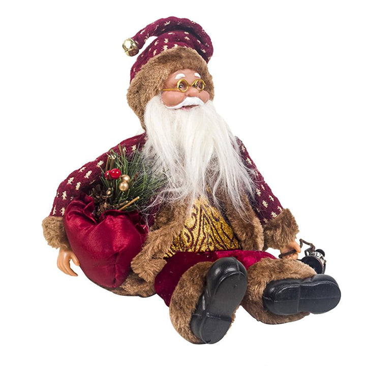 Sitting Santa Claus Fabric Doll Christmas Decoration