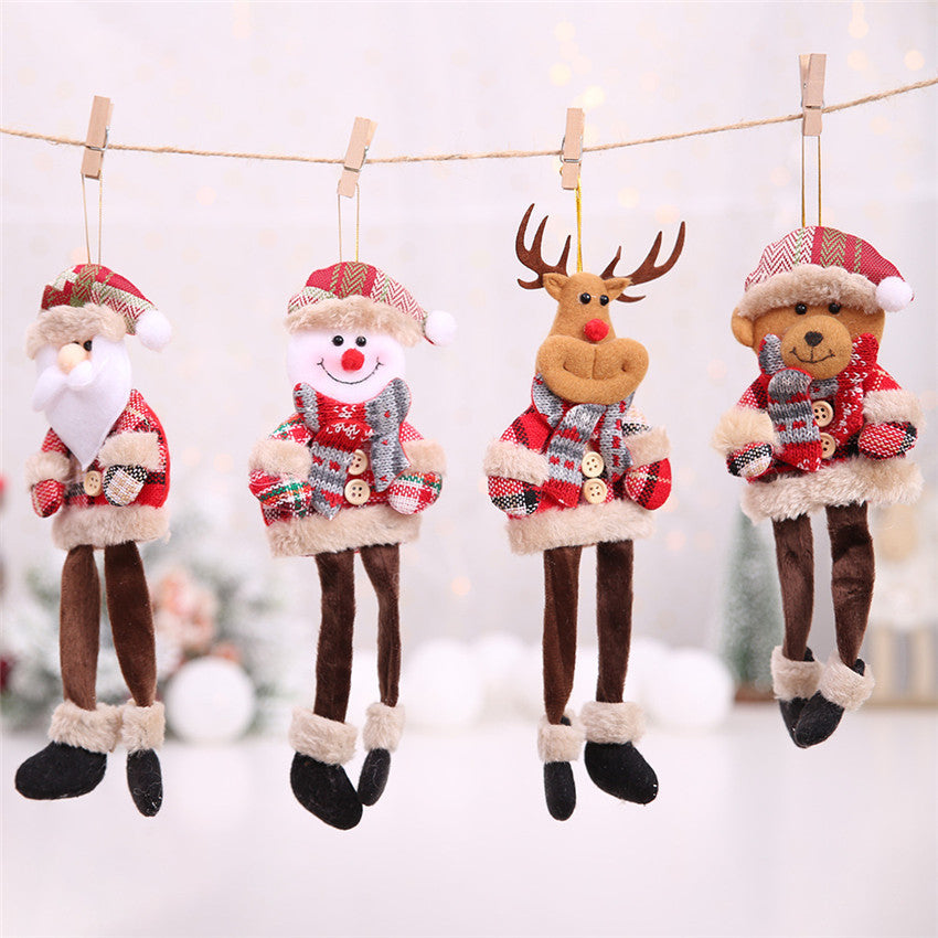 Plush Christmas Ornaments Set of 4 for Festive Trees