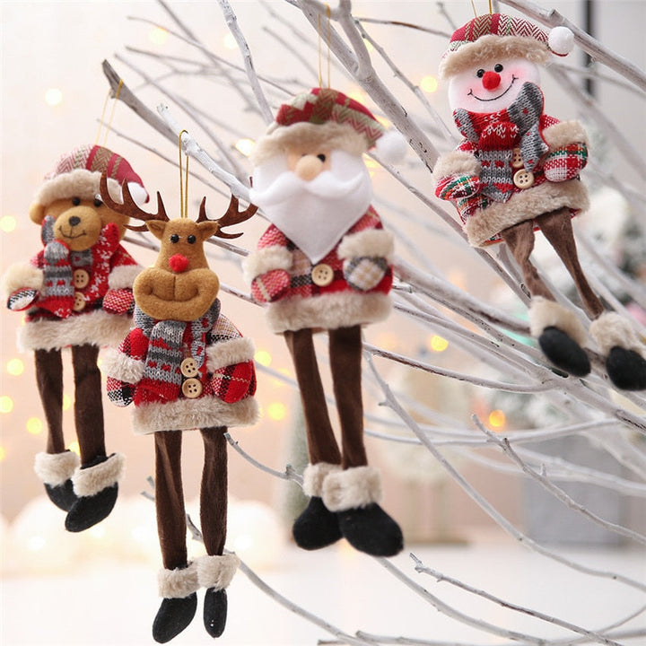 Plush Christmas Ornaments Set of 4 for Festive Trees