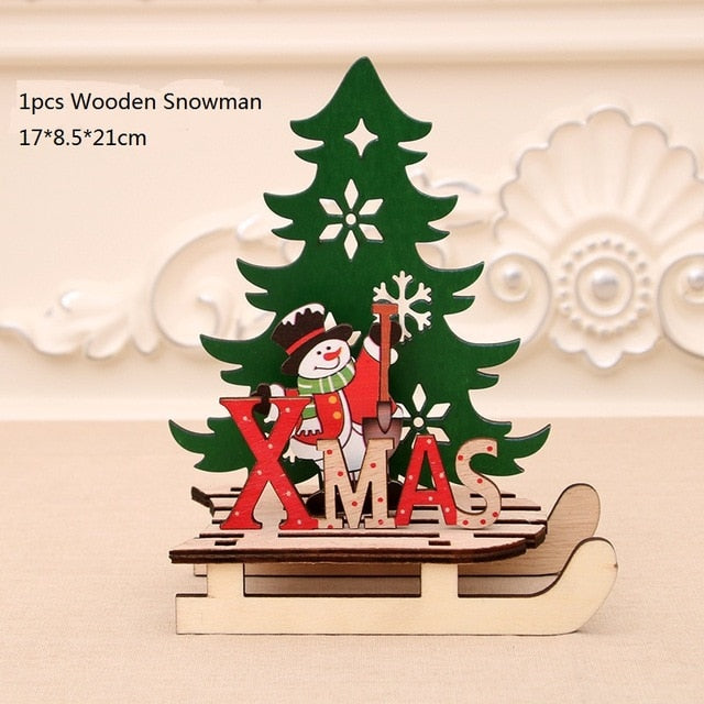 Wooden Christmas Sled Ornaments for Festive Tables