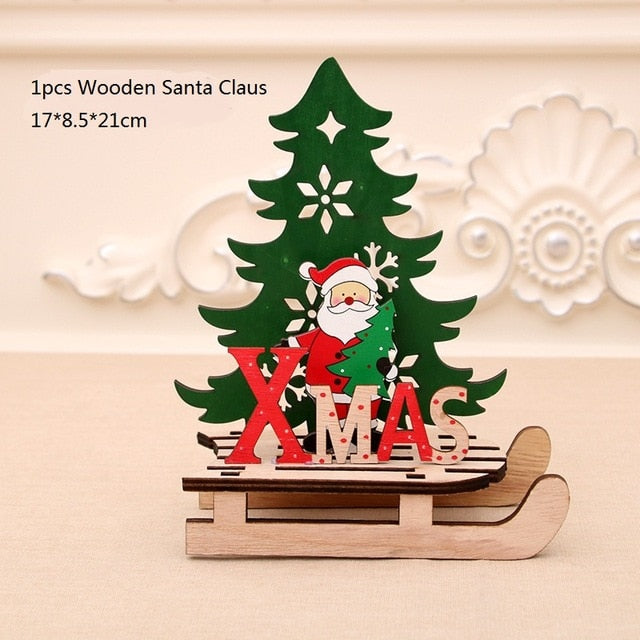 Wooden Christmas Sled Ornaments for Festive Tables