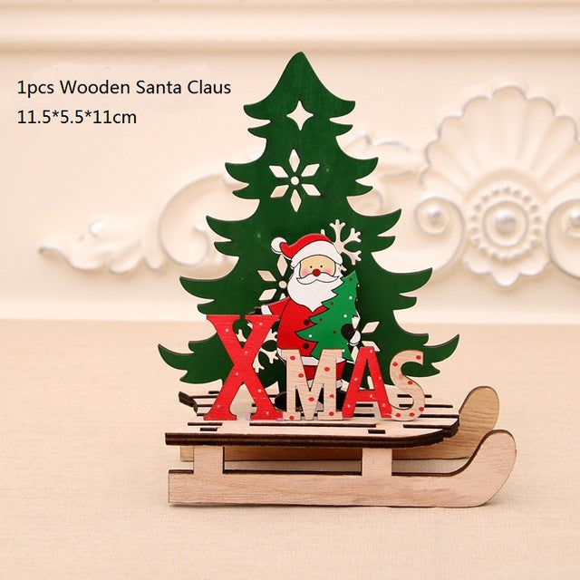 Wooden Christmas Sled Ornaments for Festive Tables