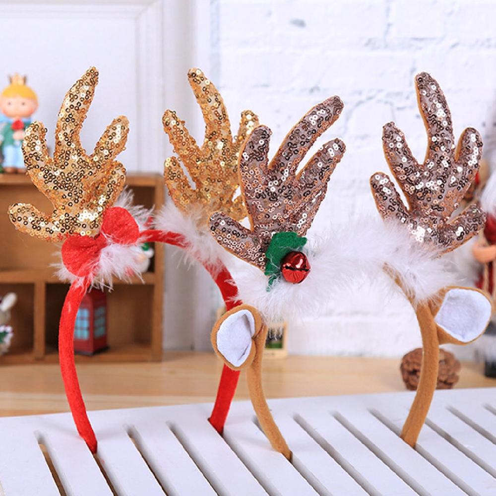 Christmas Reindeer Sequin Headband For Party Photos