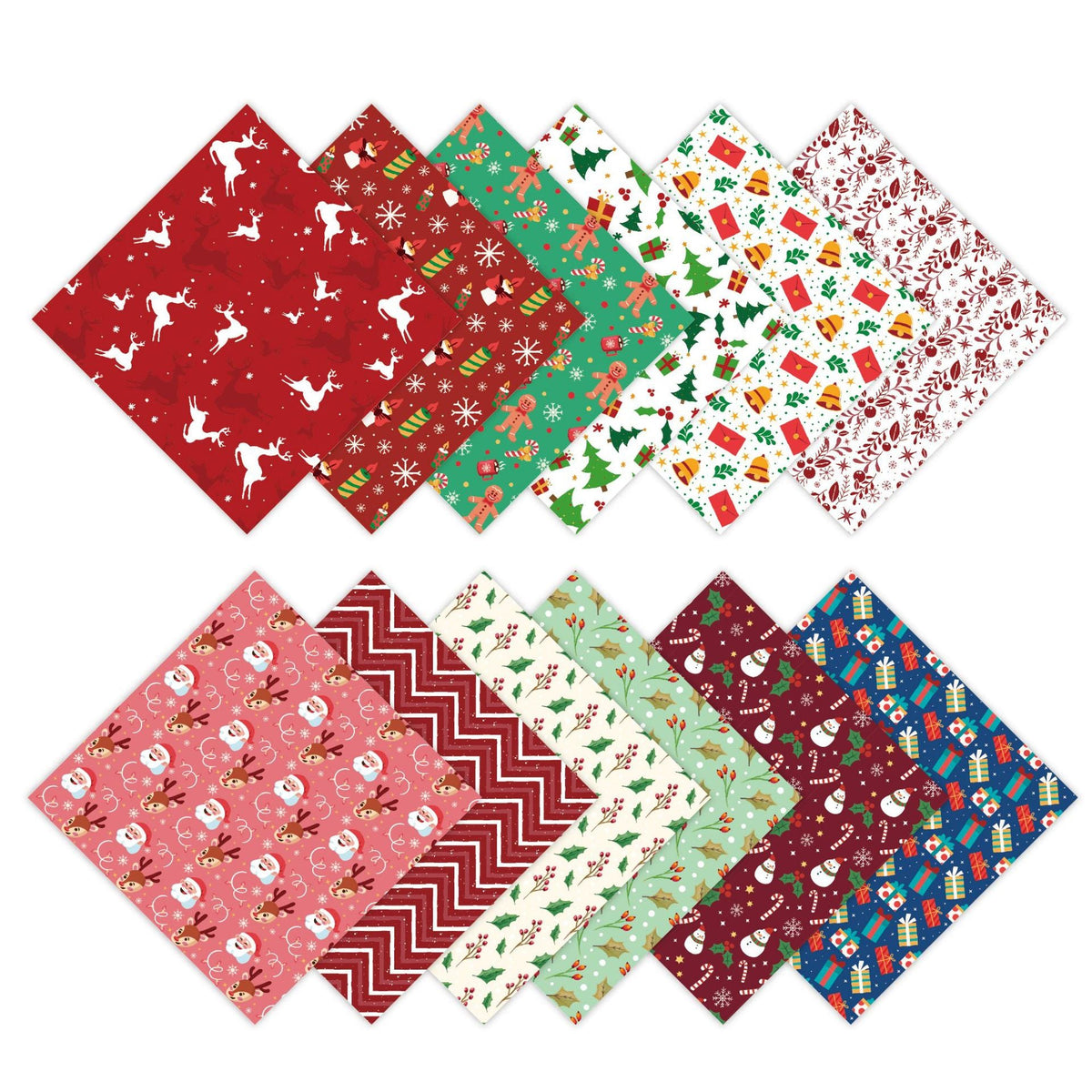 Christmas Scrapbook Paper Set – 12 Patterned Sheets