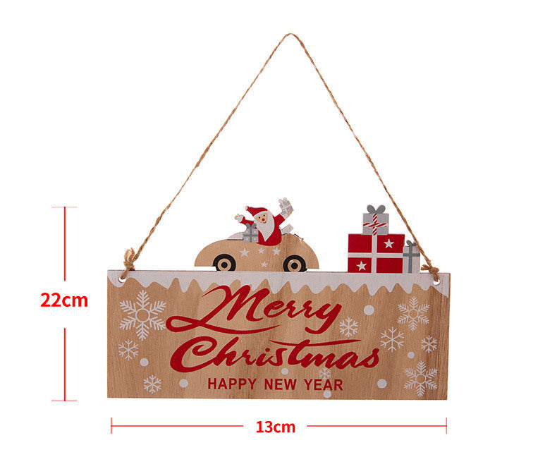 Rustic Christmas Wooden Plaque for Festive Door Decor