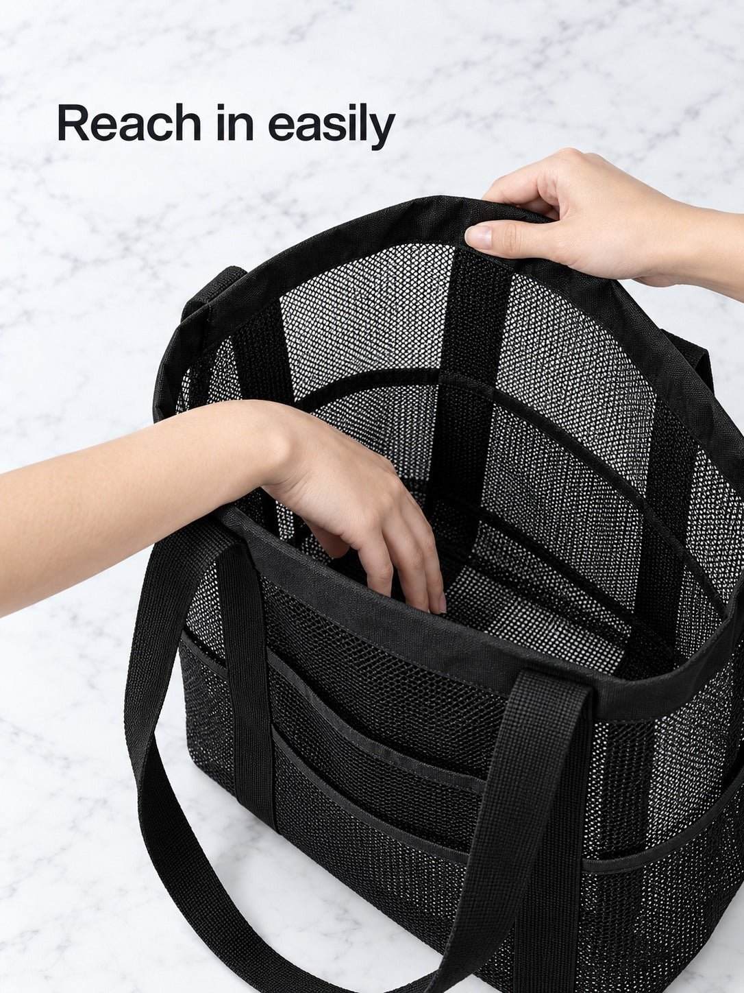 Mesh Beach Tote Bag That Dries Wet Swimwear and Towels