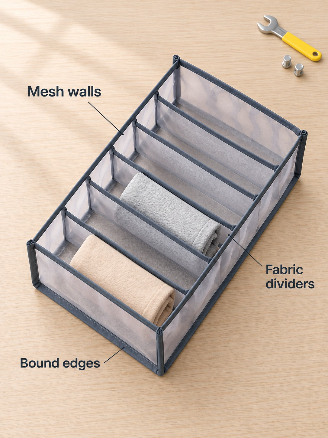 Mesh Drawer Organizer Boxes for Bras, Socks & Panties