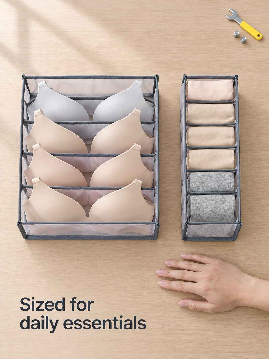 Mesh Drawer Organizer Boxes for Bras, Socks & Panties