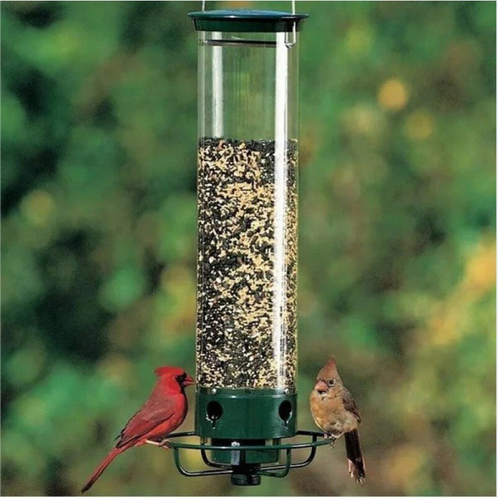 Hanging Metal Bird Feeder for Easy Seed Level Checks