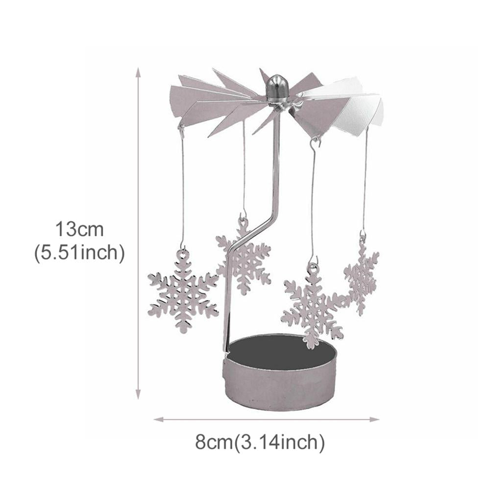 Metal Rotating Christmas Candlestick Table Centerpiece