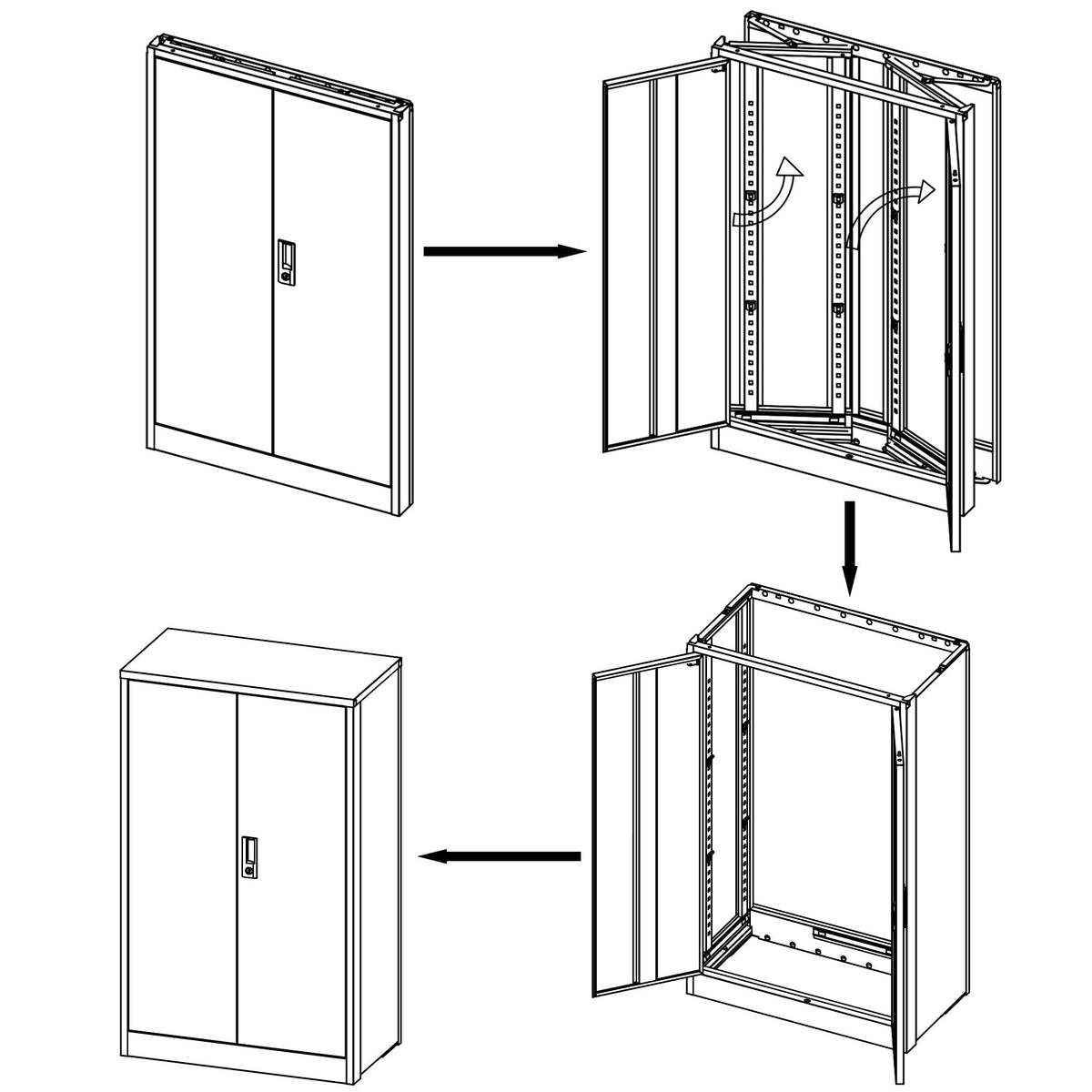 Lockable Metal Storage Cabinet with Adjustable Shelf