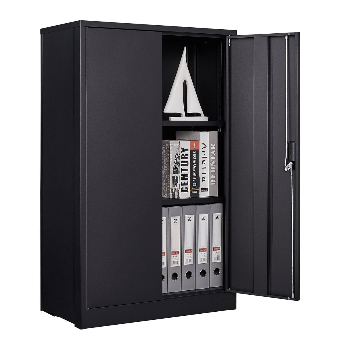 Lockable Metal Storage Cabinet with Adjustable Shelf