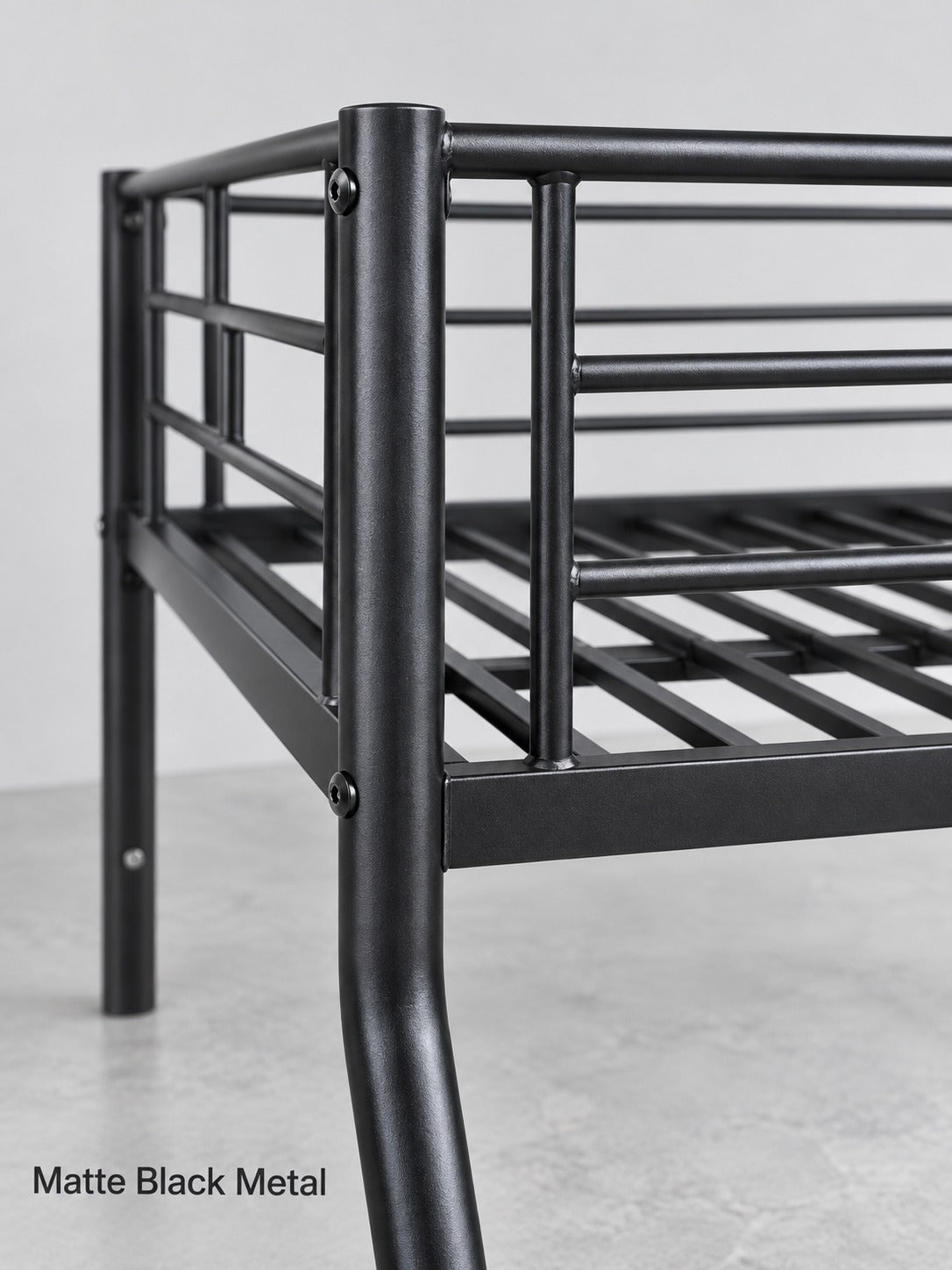 Metal Twin Over Full Bunk Bed with Safety Guardrail
