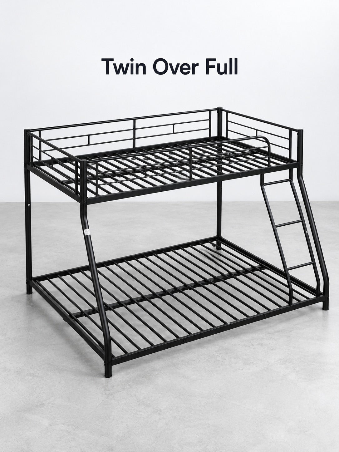 Metal Twin Over Full Bunk Bed with Safety Guardrail