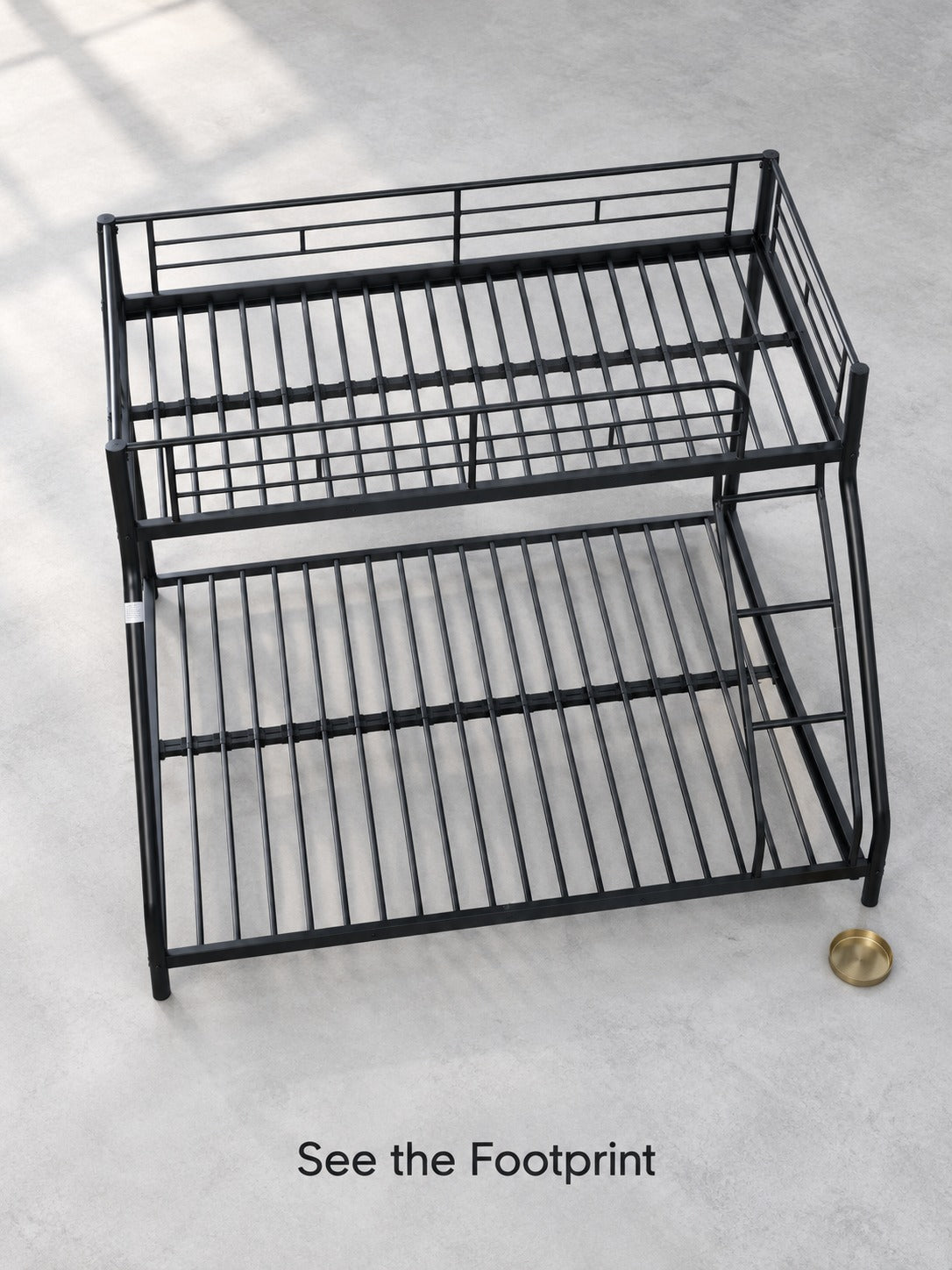 Metal Twin Over Full Bunk Bed with Safety Guardrail