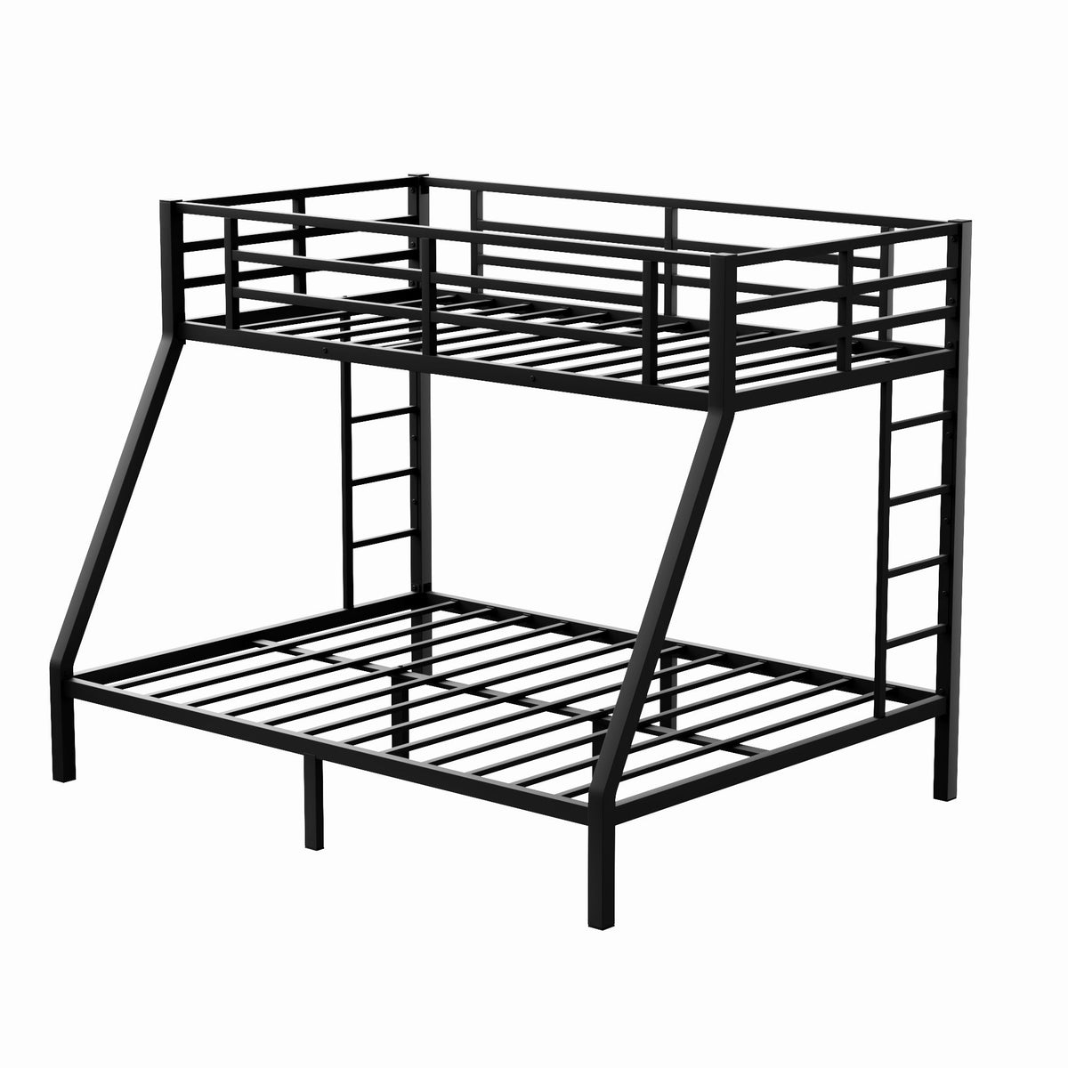 Metal Bunk Bed: Twin XL Over Queen for Shared Rooms
