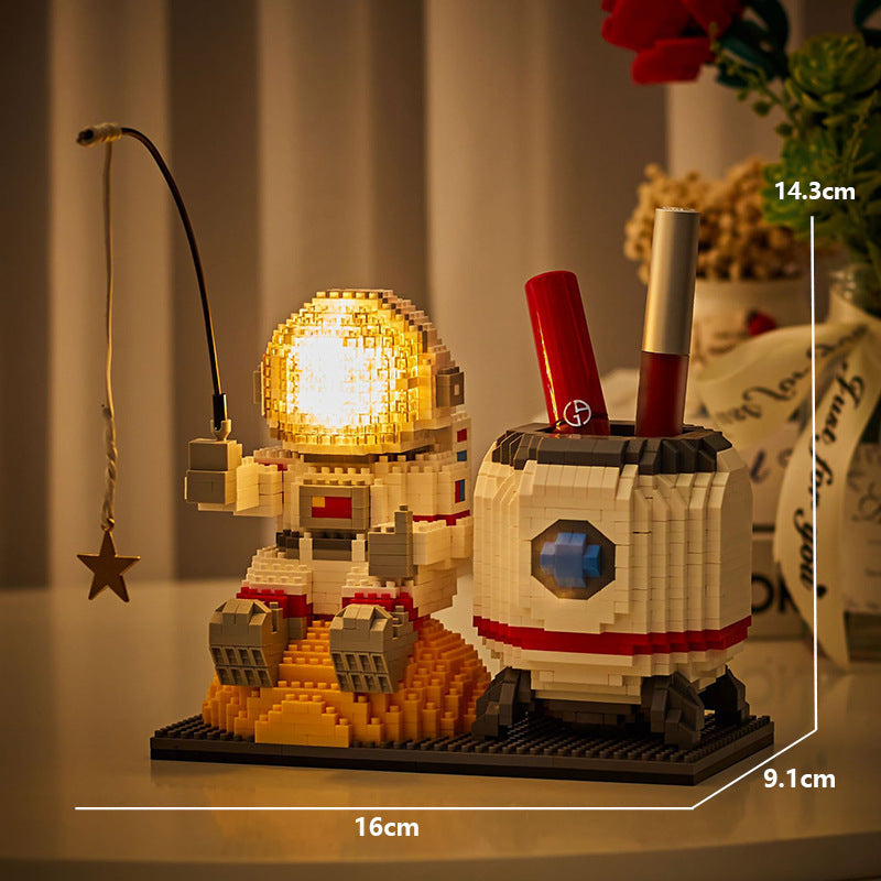 Astronaut Micro Building Blocks for Glowing Displays