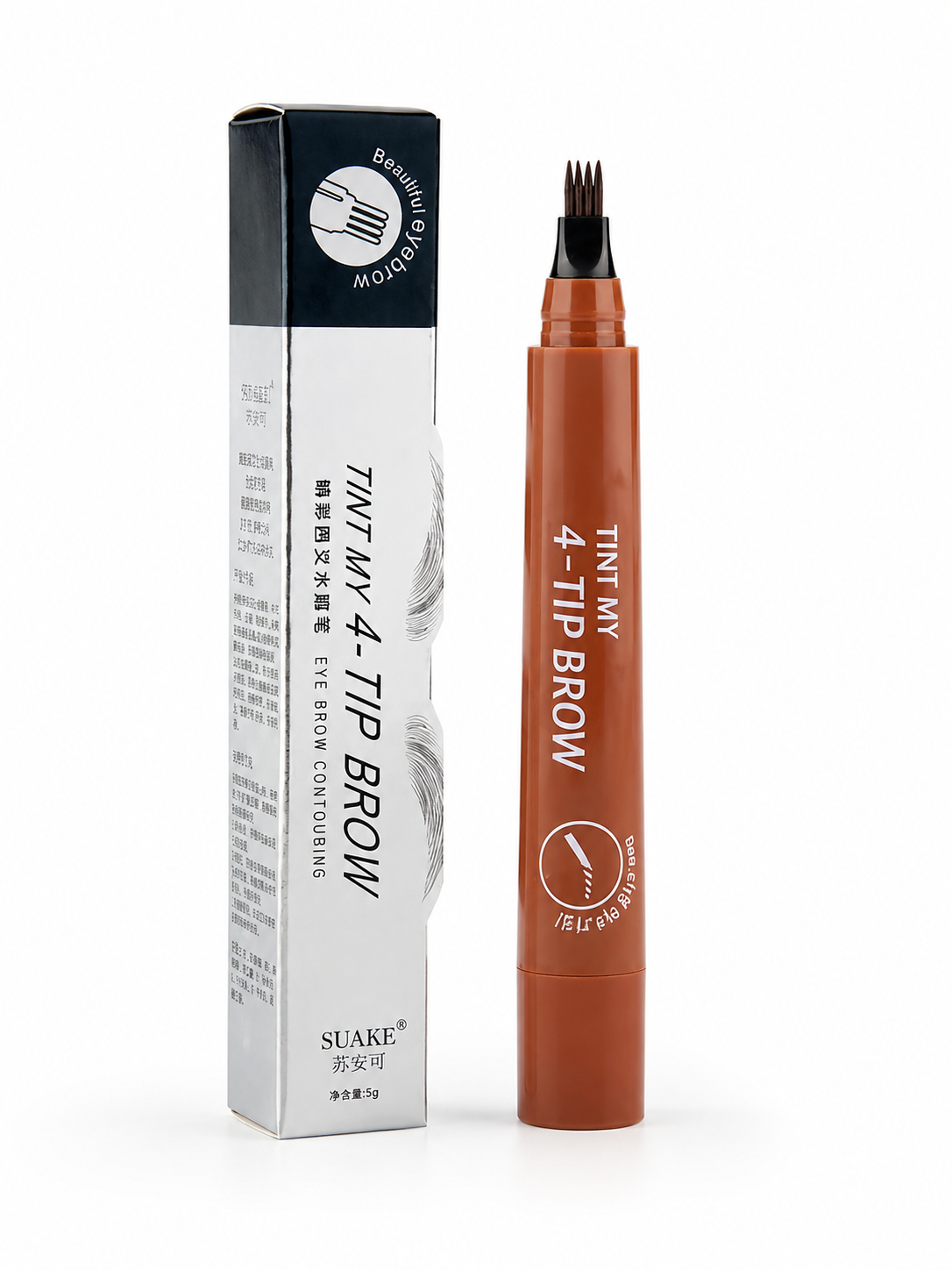 Microblade Eyebrow Tint Pen — 4-Tip Waterproof Brow Liner