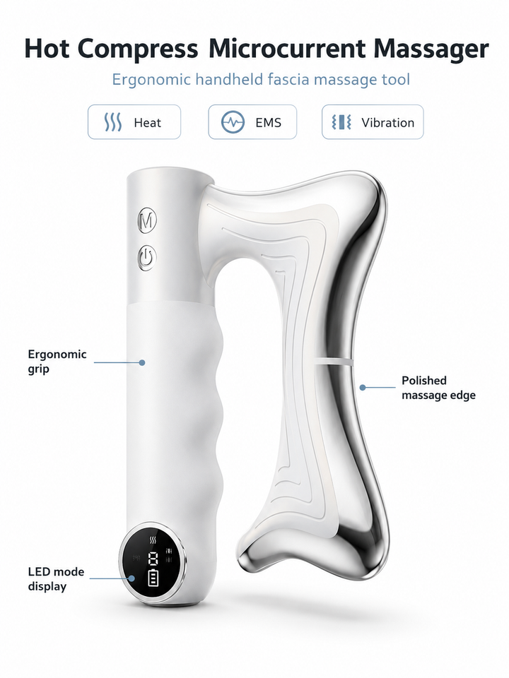 Microcurrent EMS Heat Massager — 3-Mode Muscle Relief