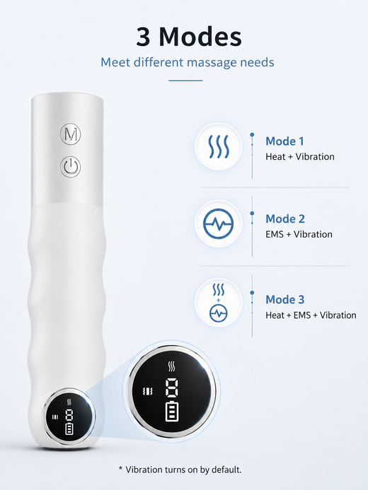 Microcurrent EMS Heat Massager — 3-Mode Muscle Relief