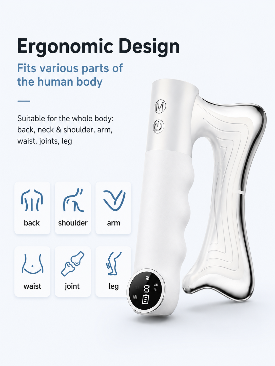 Microcurrent EMS Heat Massager — 3-Mode Muscle Relief