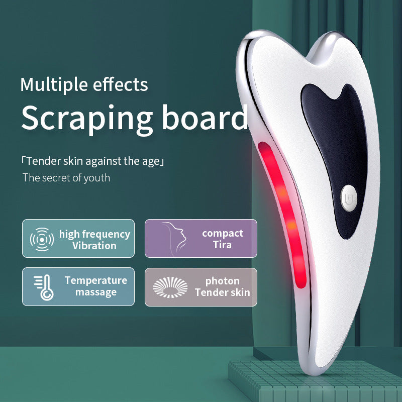 Microcurrent Gua Sha Face Lift Tool with Heat and LED